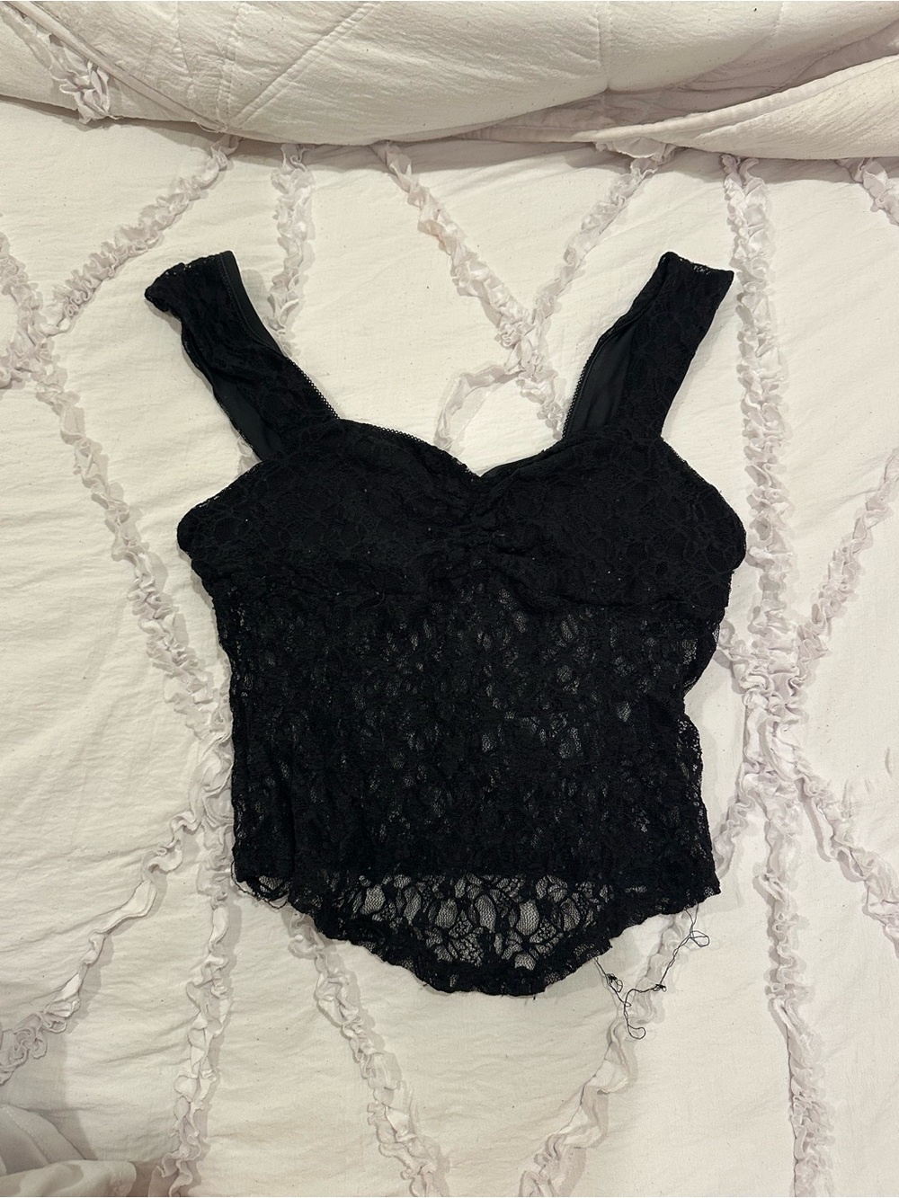 Kimchi Blue Black Lace Tank - Cropped Lace Cami